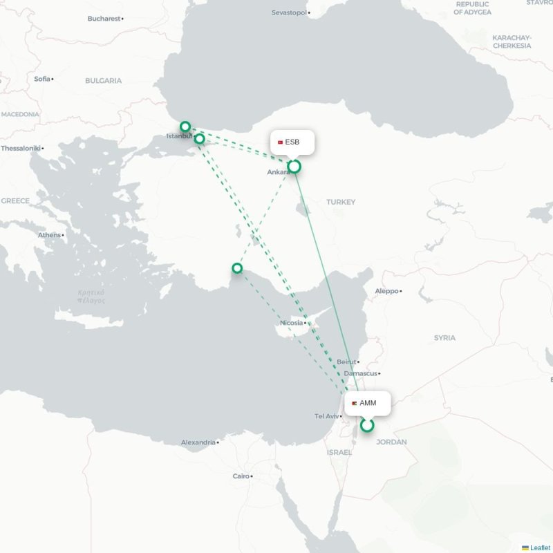 AMM - ESB route map