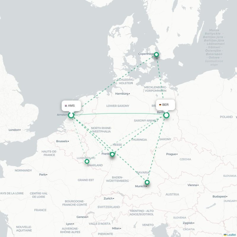 AMS - BER route map