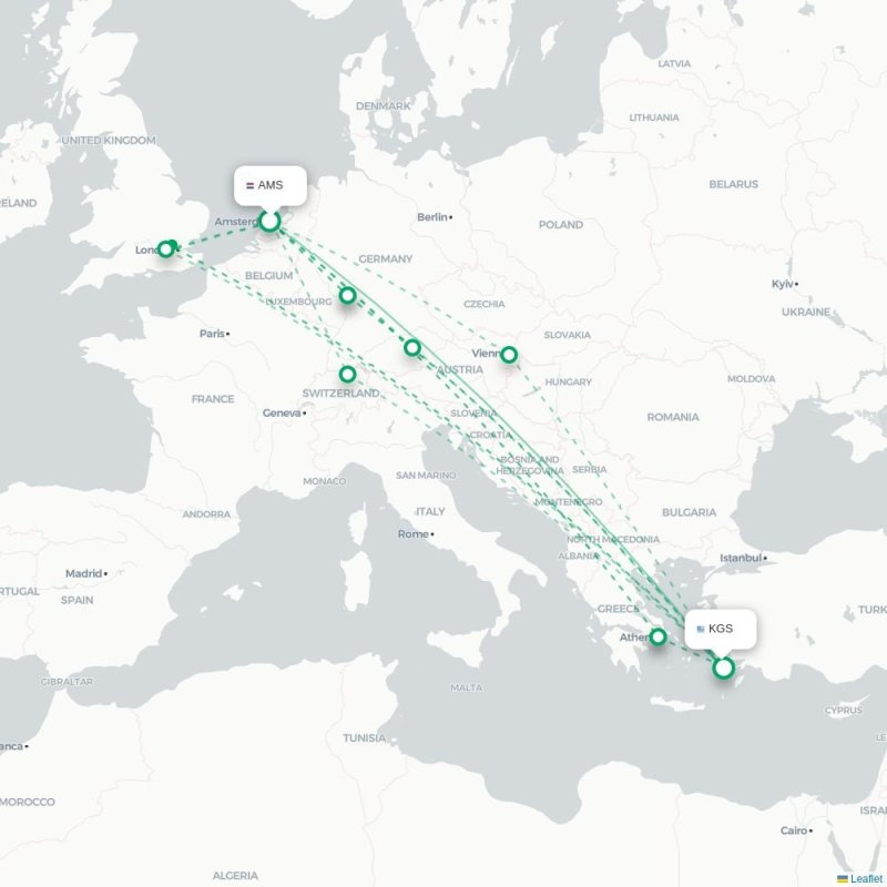 AMS - KGS route map