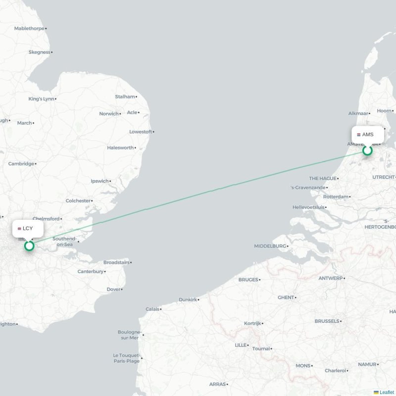 AMS - LCY route map