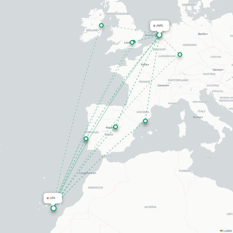 AMS - LPA route map