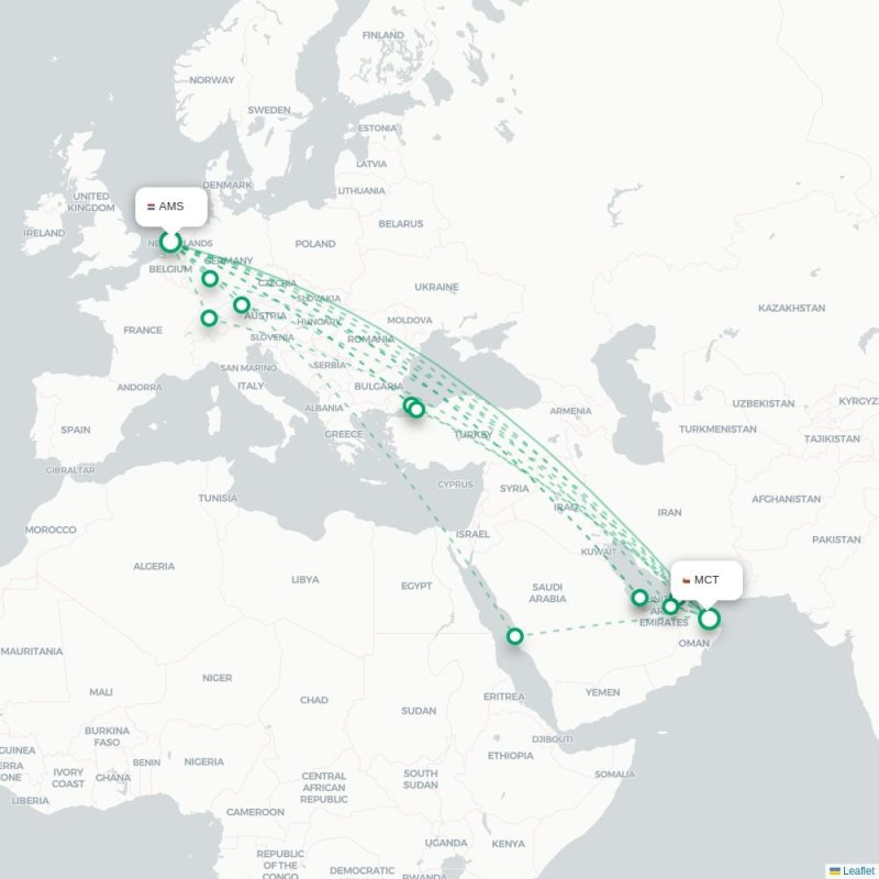 AMS - MCT route map
