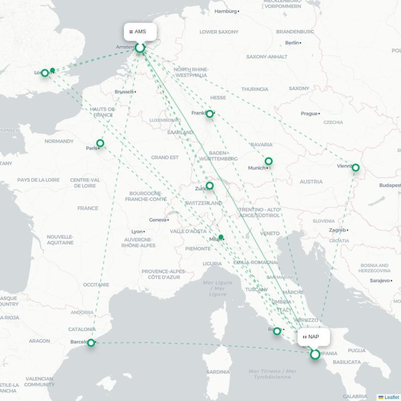 AMS - NAP route map