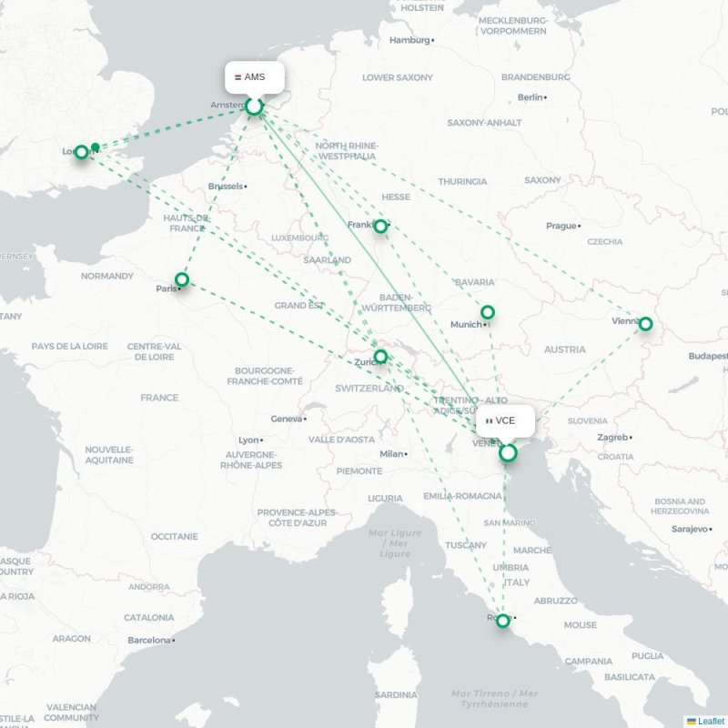 AMS - VCE route map