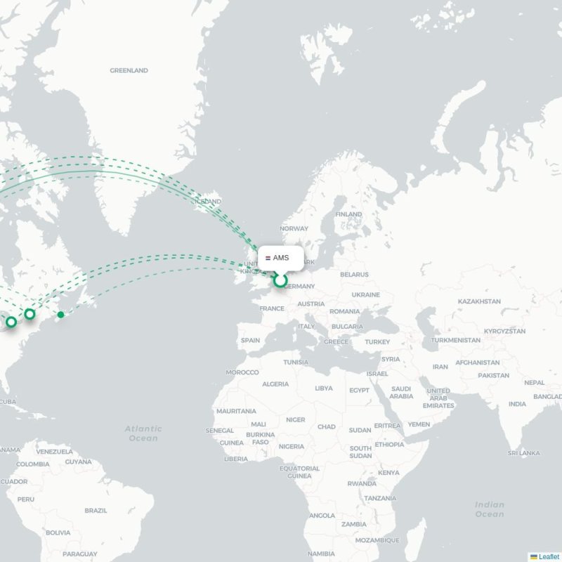 AMS - YEG route map