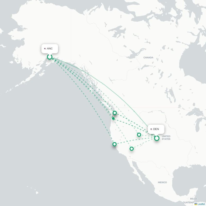 ANC - DEN route map