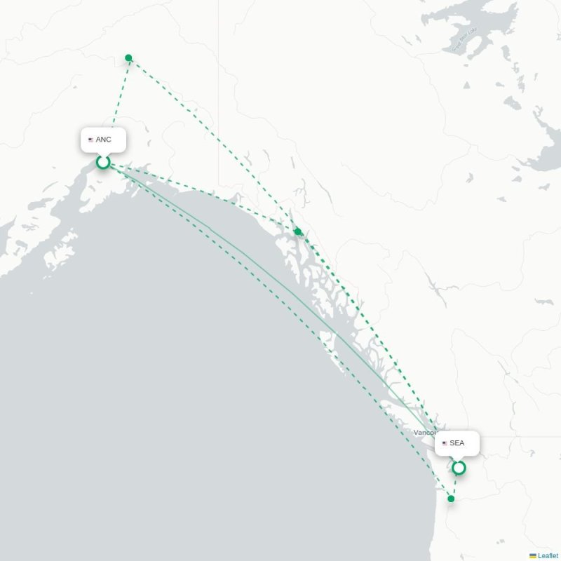 ANC - SEA route map