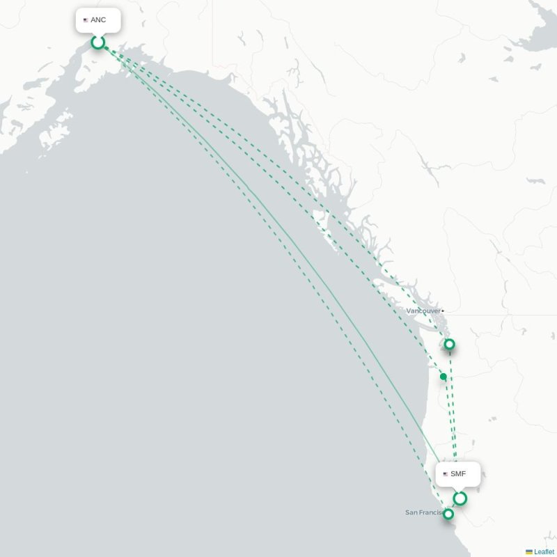 ANC - SMF route map