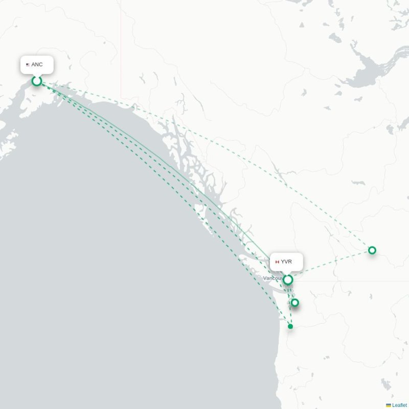 ANC - YVR route map