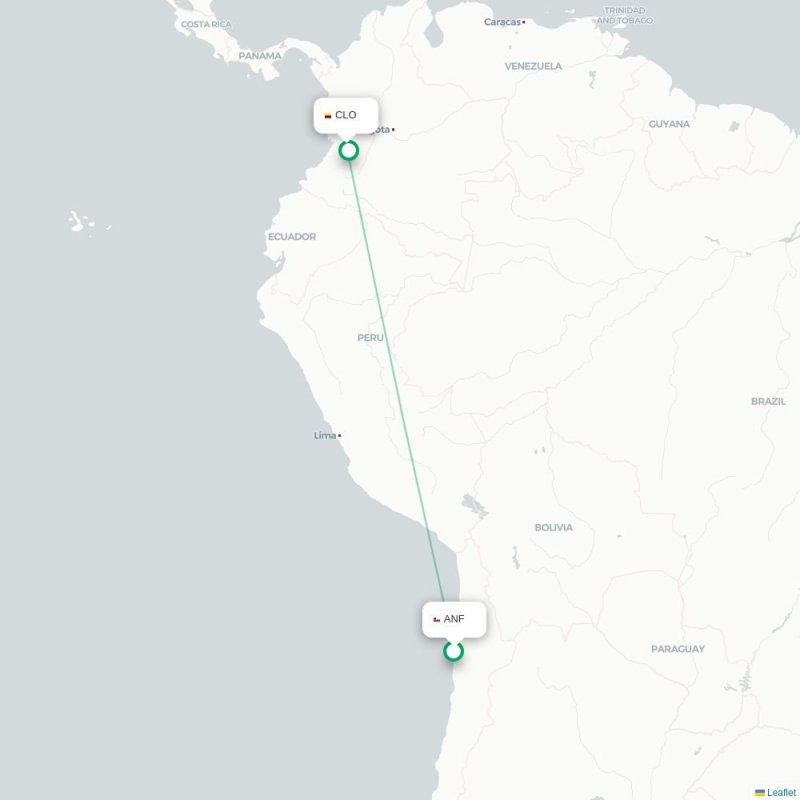 ANF - CLO route map