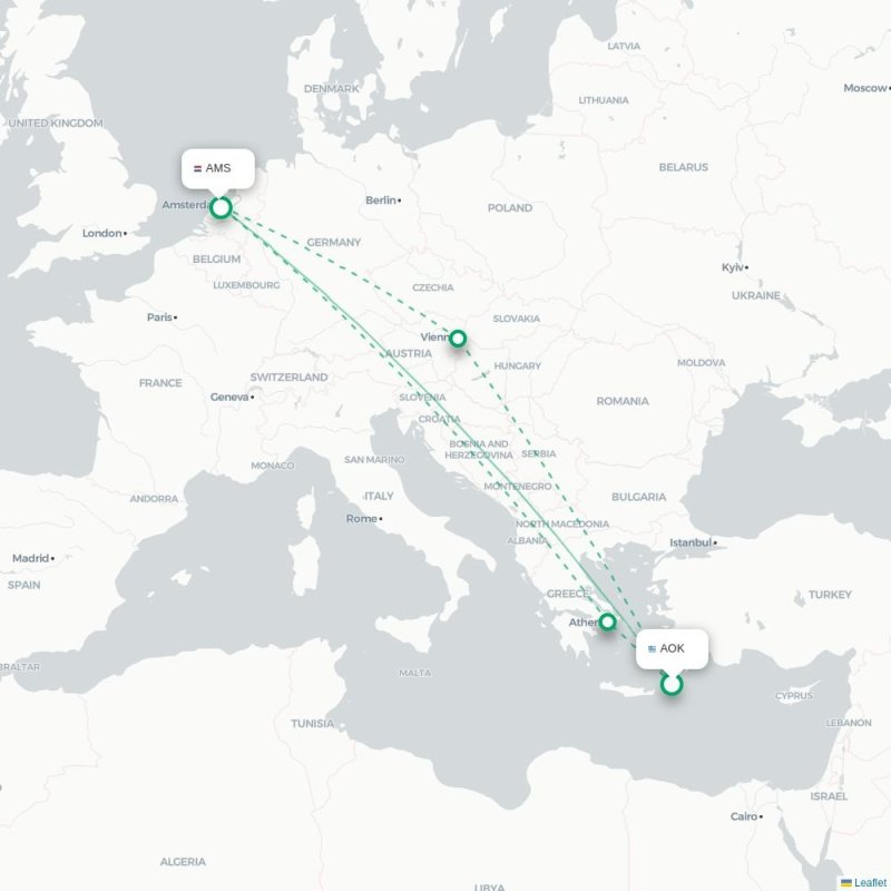 AOK - AMS route map