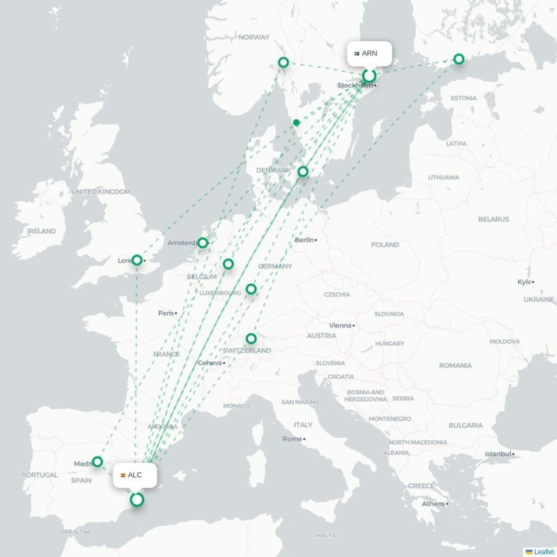 ARN - ALC route map