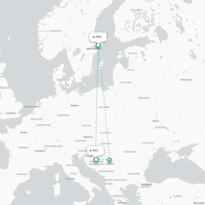 ARN - BNX route map