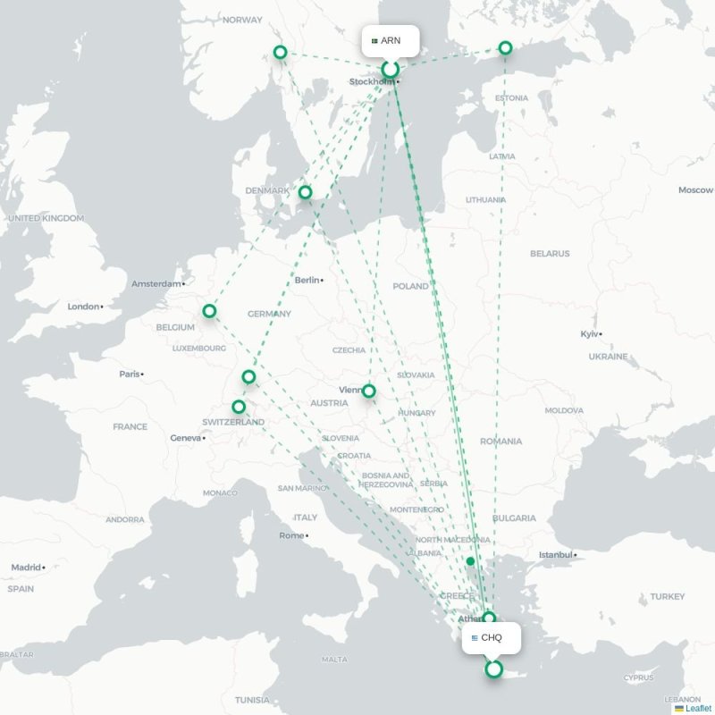 ARN - CHQ route map
