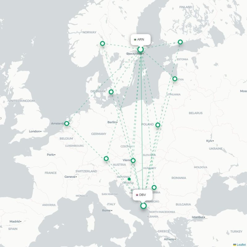 ARN - DBV route map