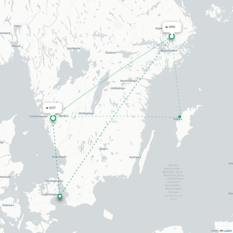 ARN - GOT route map