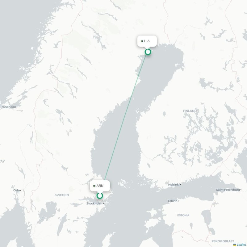 ARN - LLA route map