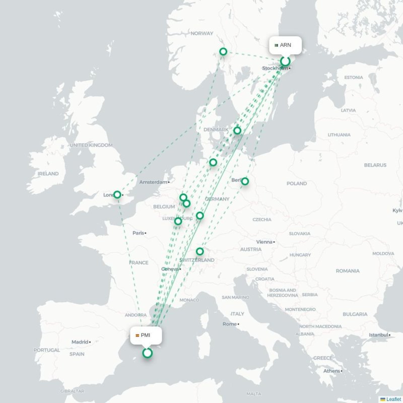 ARN - PMI route map