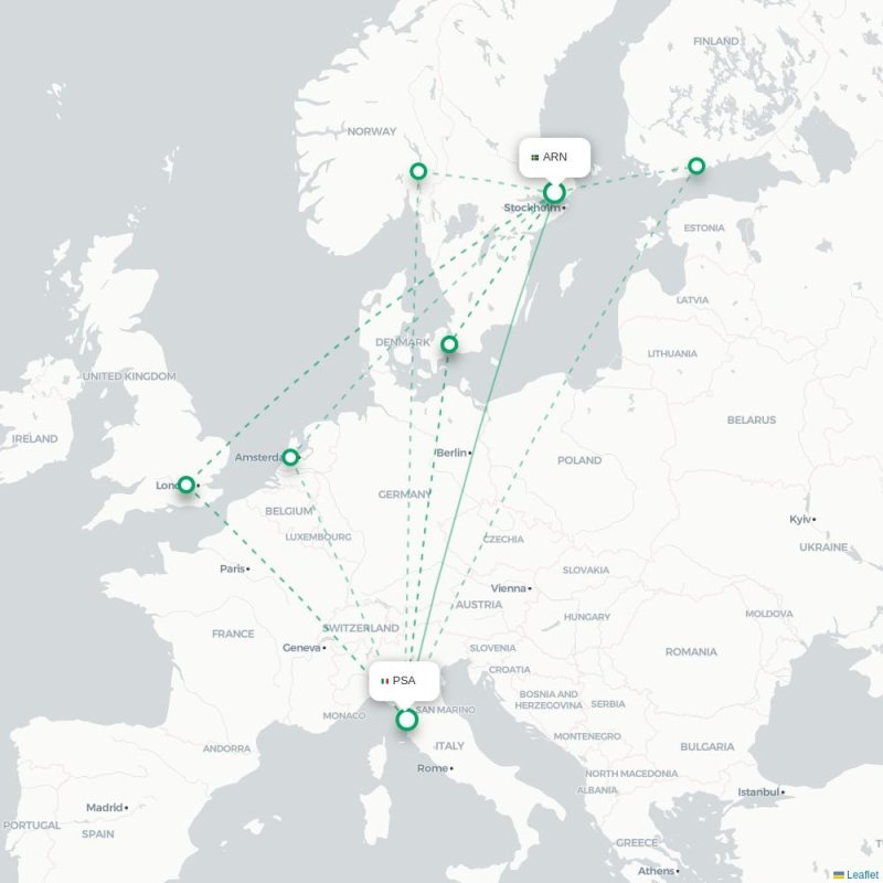 ARN - PSA route map