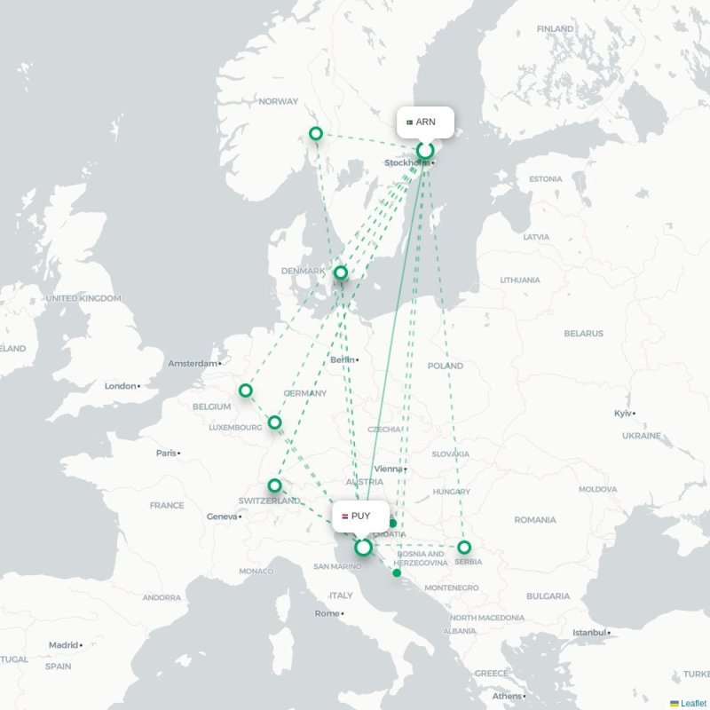 ARN - PUY route map