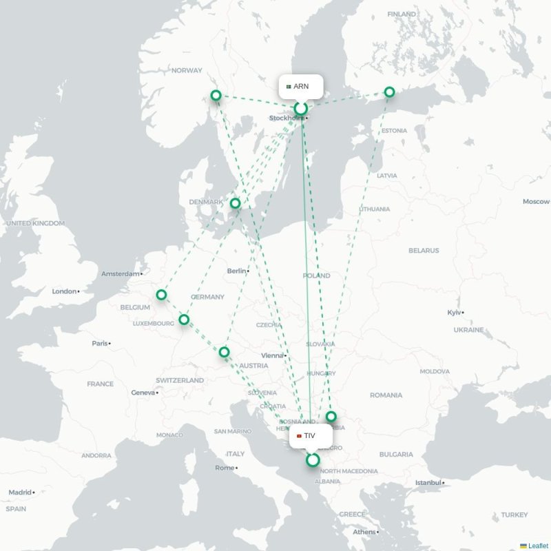 ARN - TIV route map