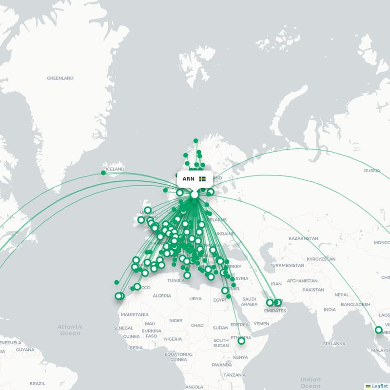 Route map Stockholm  ARN airport