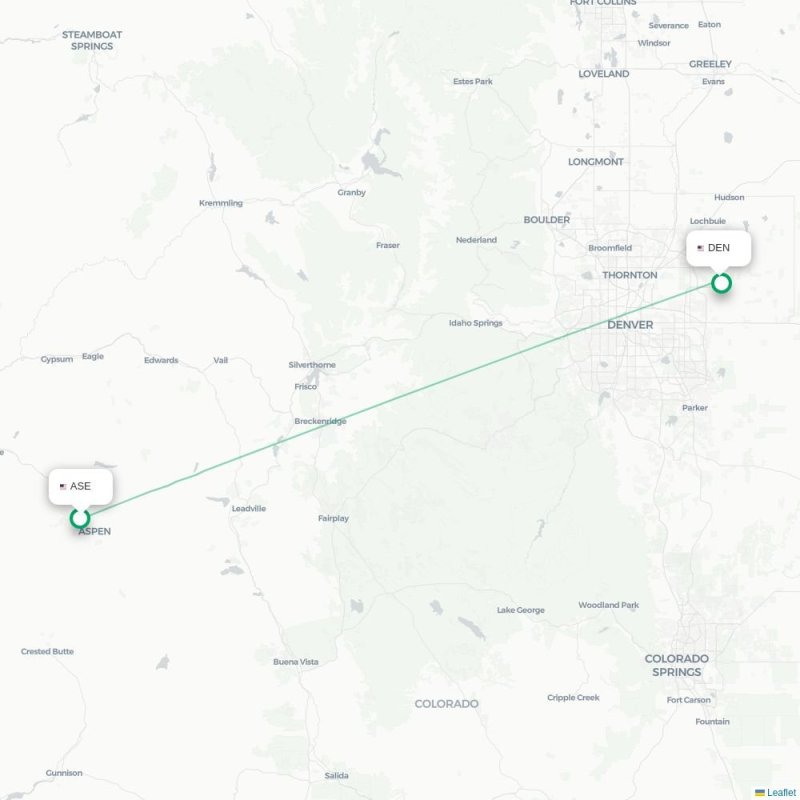 ASE - DEN route map