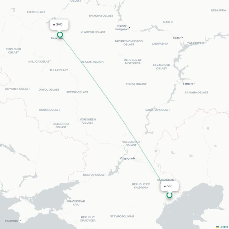 ASF - SVO route map