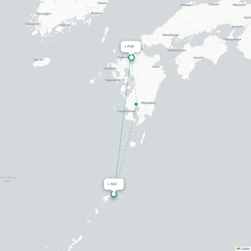 ASJ - FUK route map