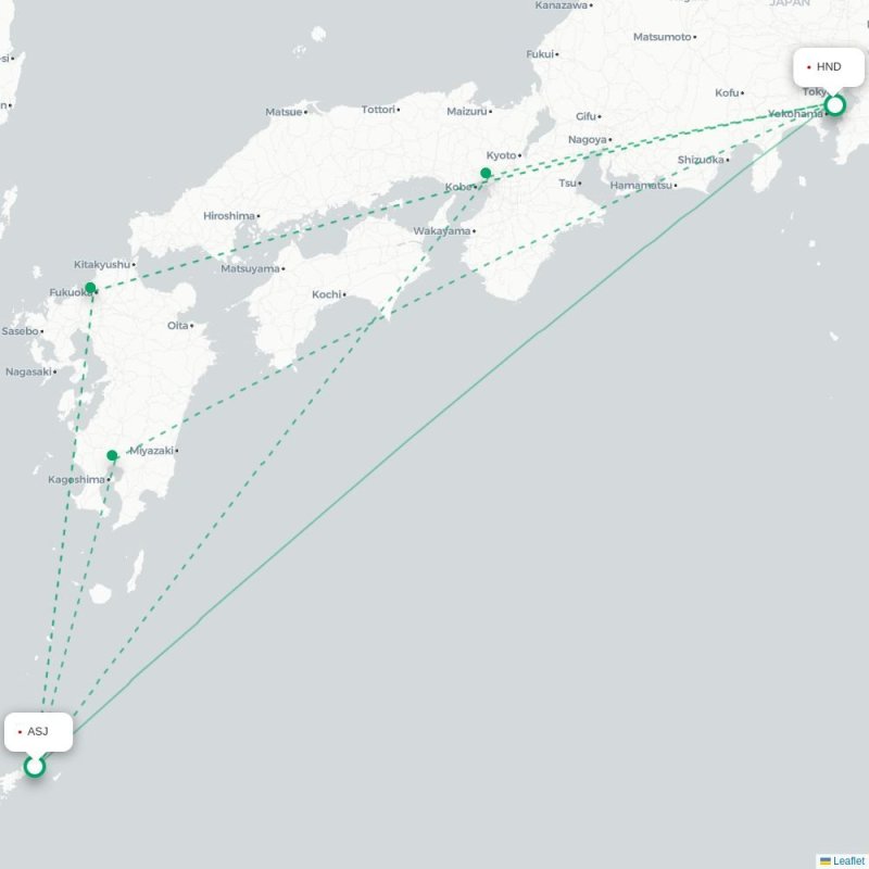 ASJ - HND route map