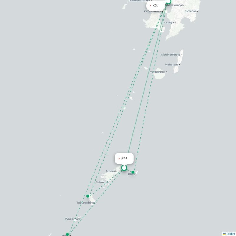 ASJ - KOJ route map