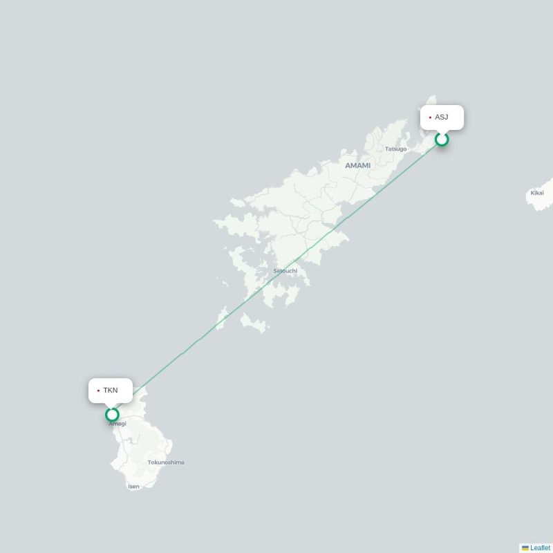 ASJ - TKN route map