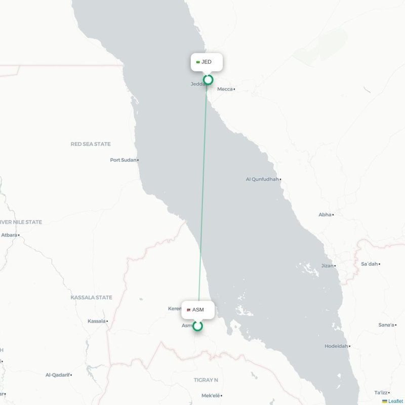 ASM - JED route map