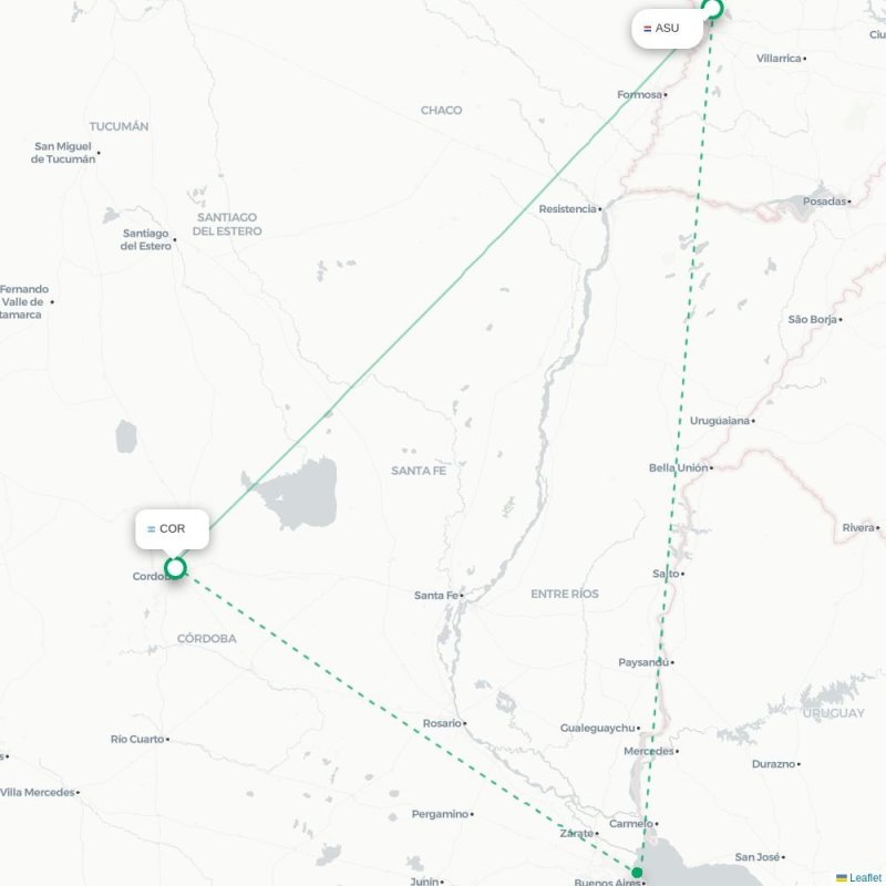 ASU - COR route map
