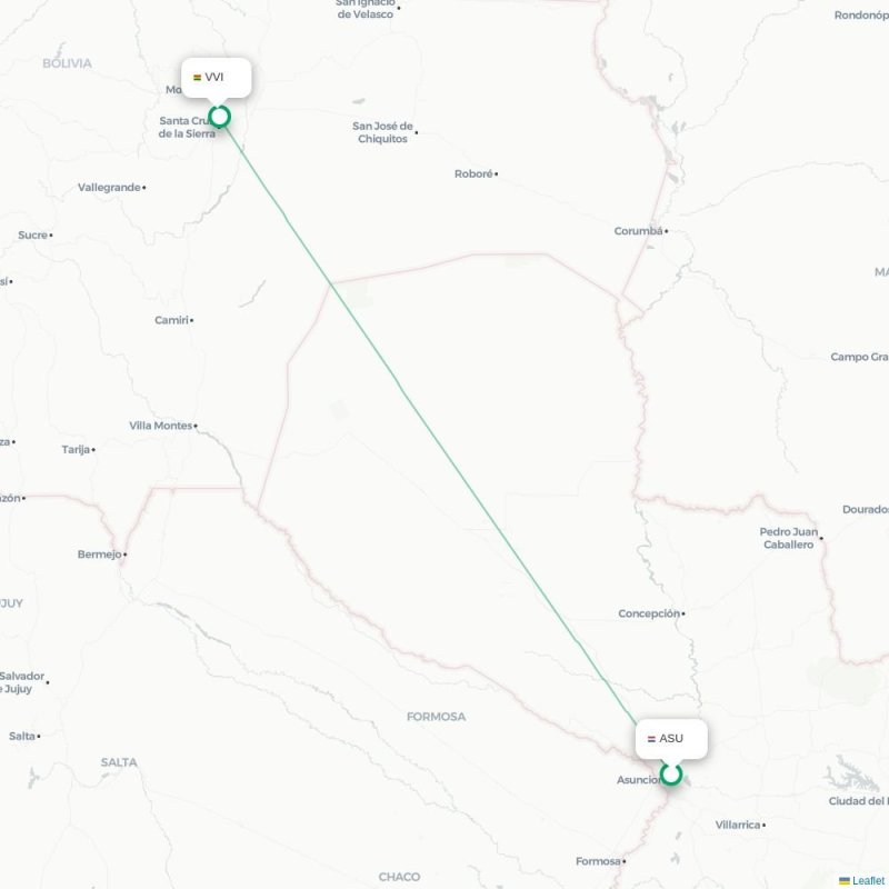 ASU - VVI route map