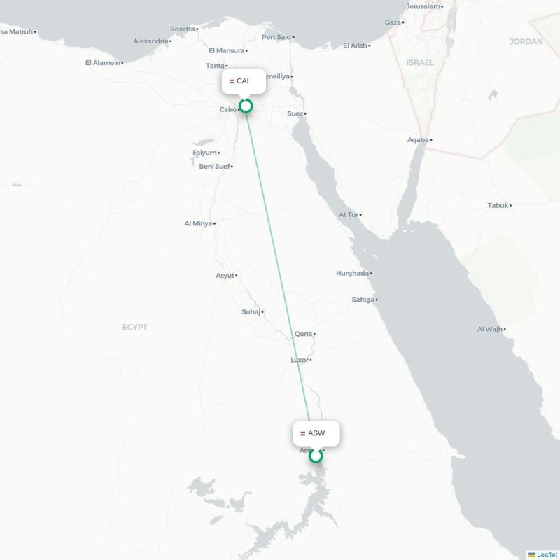 ASW - CAI route map