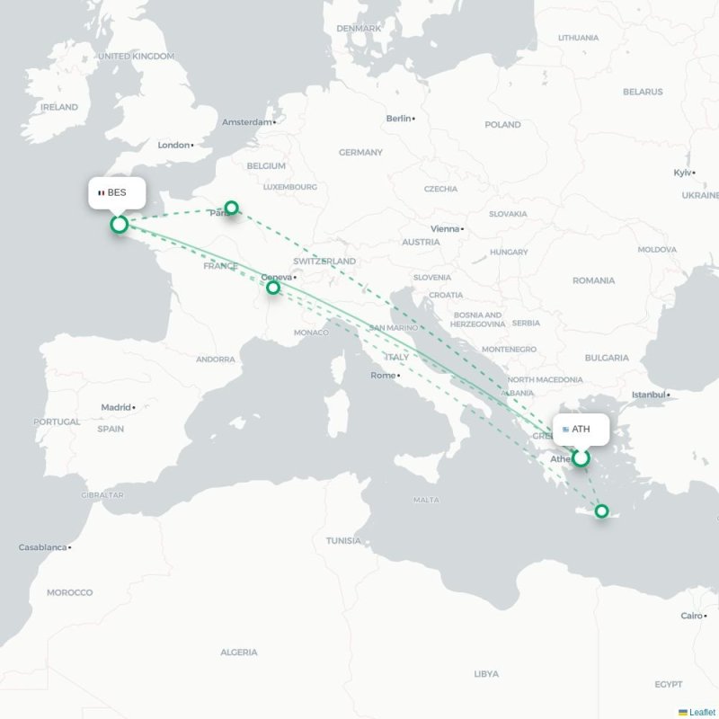 ATH - BES route map