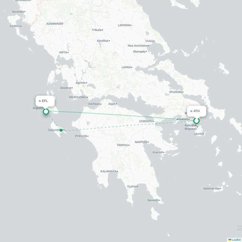 ATH - EFL route map