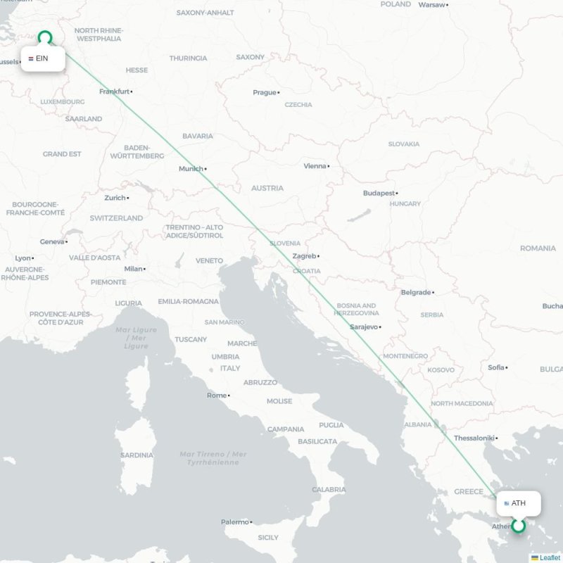 ATH - EIN route map