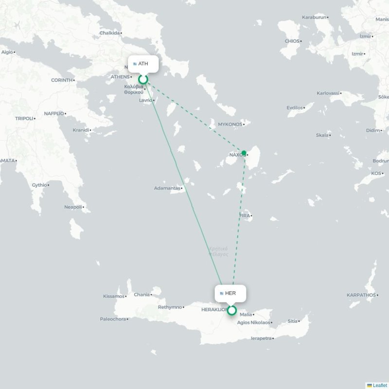 ATH - HER route map