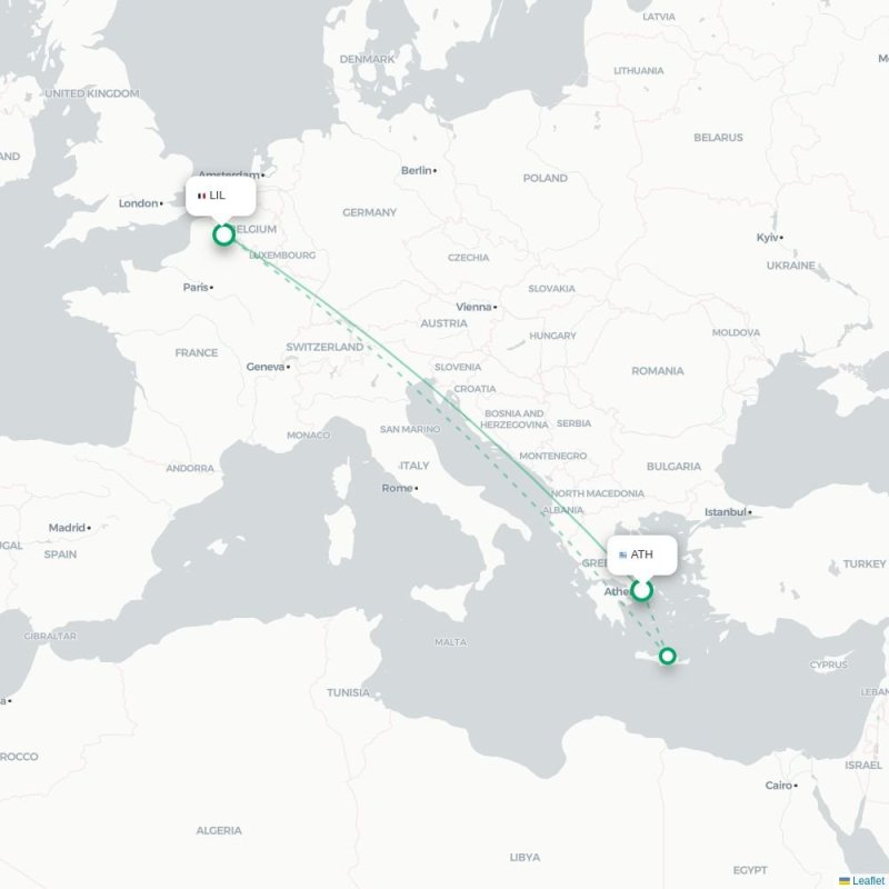 ATH - LIL route map