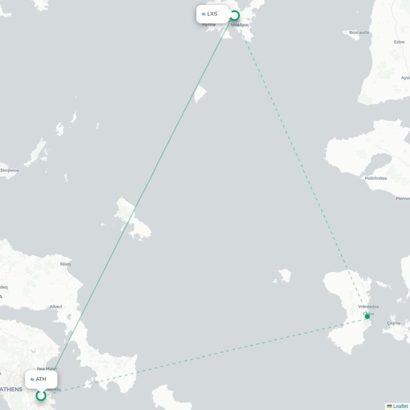 ATH - LXS route map