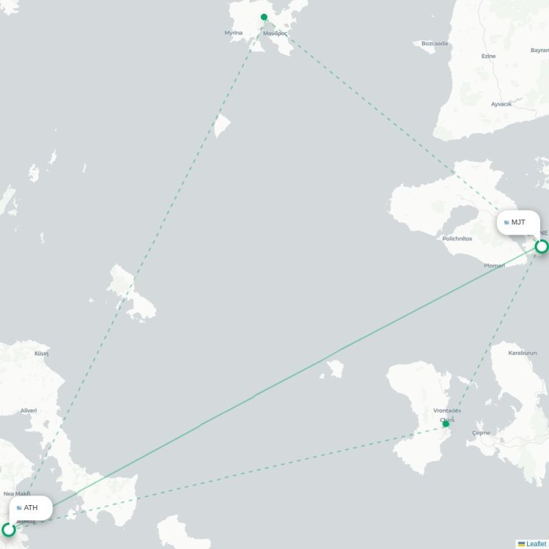 ATH - MJT route map
