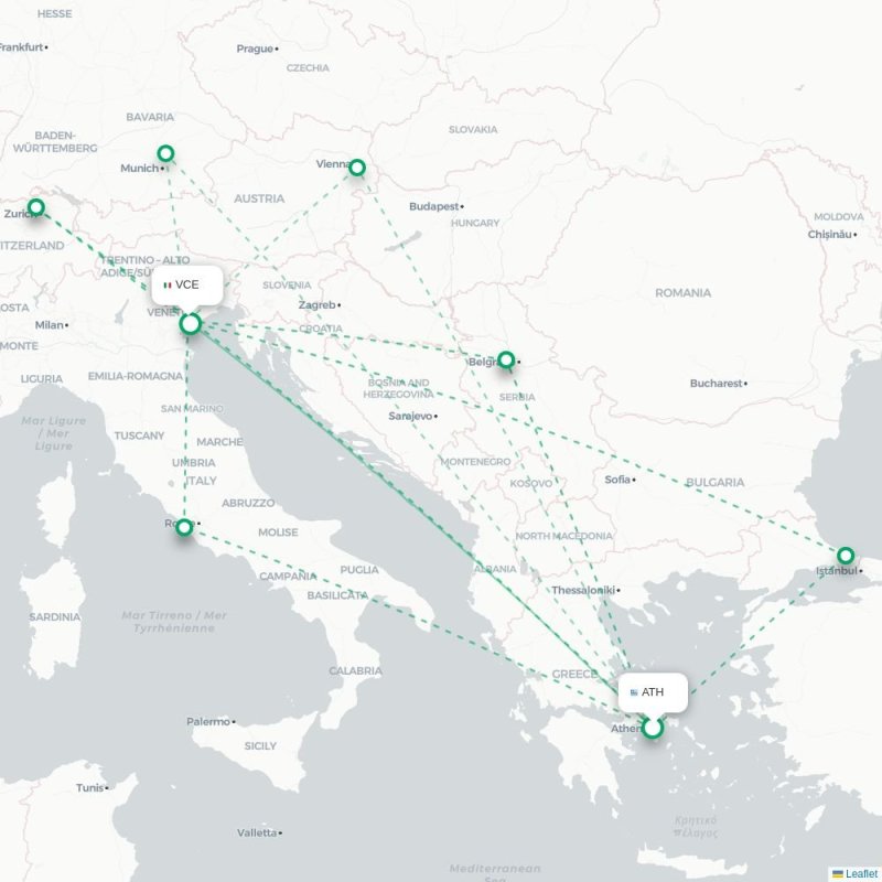 ATH - VCE route map