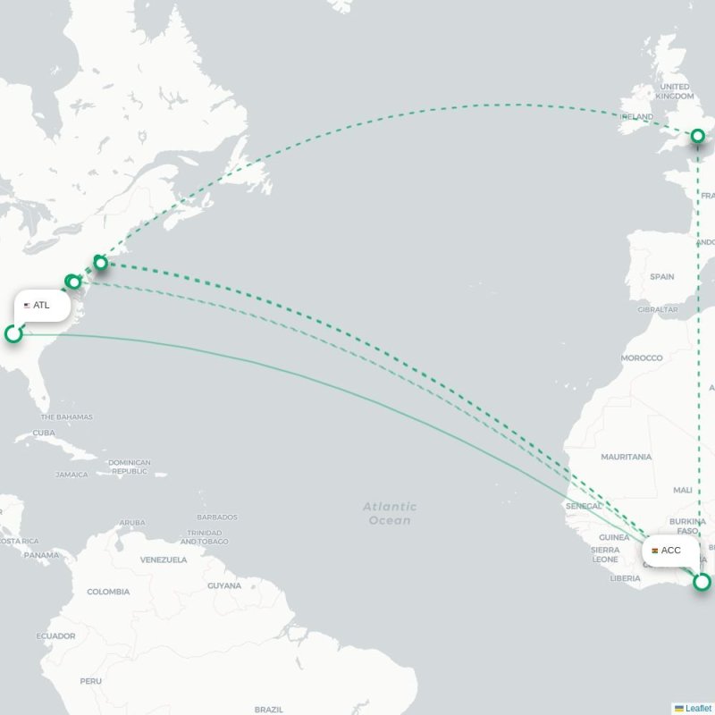 ATL - ACC route map
