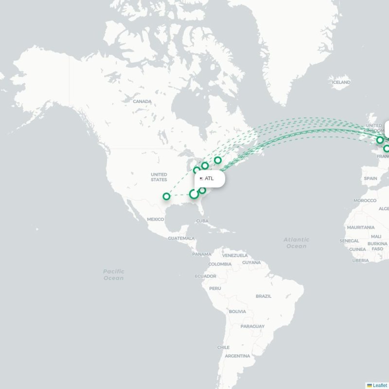 ATL - FRA route map