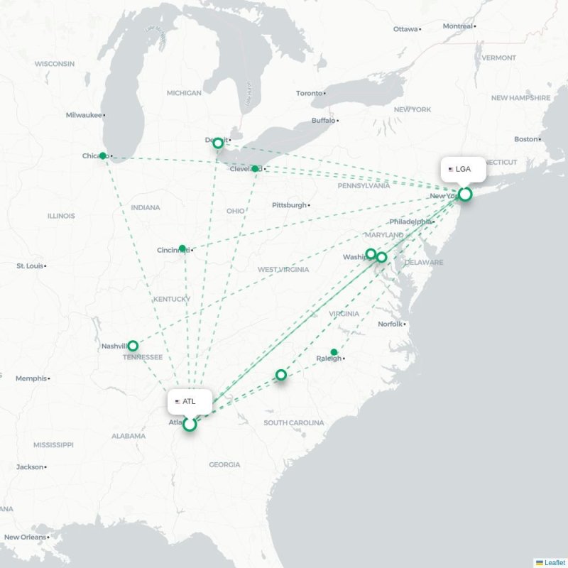 ATL - LGA route map