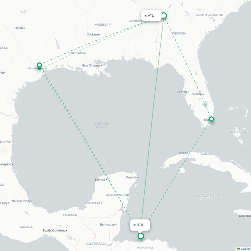 ATL - RTB route map