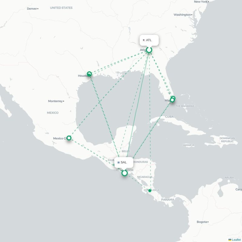 ATL - SAL route map
