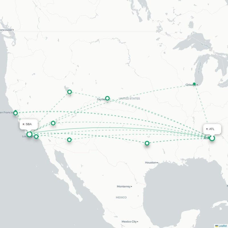 ATL - SBA route map